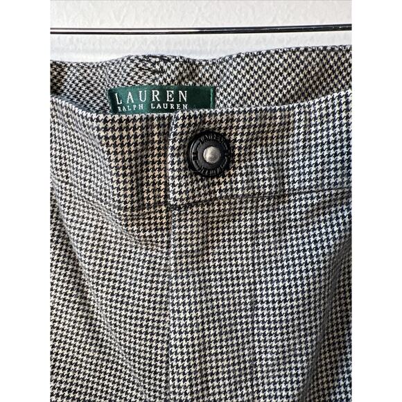 Ralph Lauren women's Size 16 W Pants flat front Houndstooth Black white Pockets - Picture 5 of 7